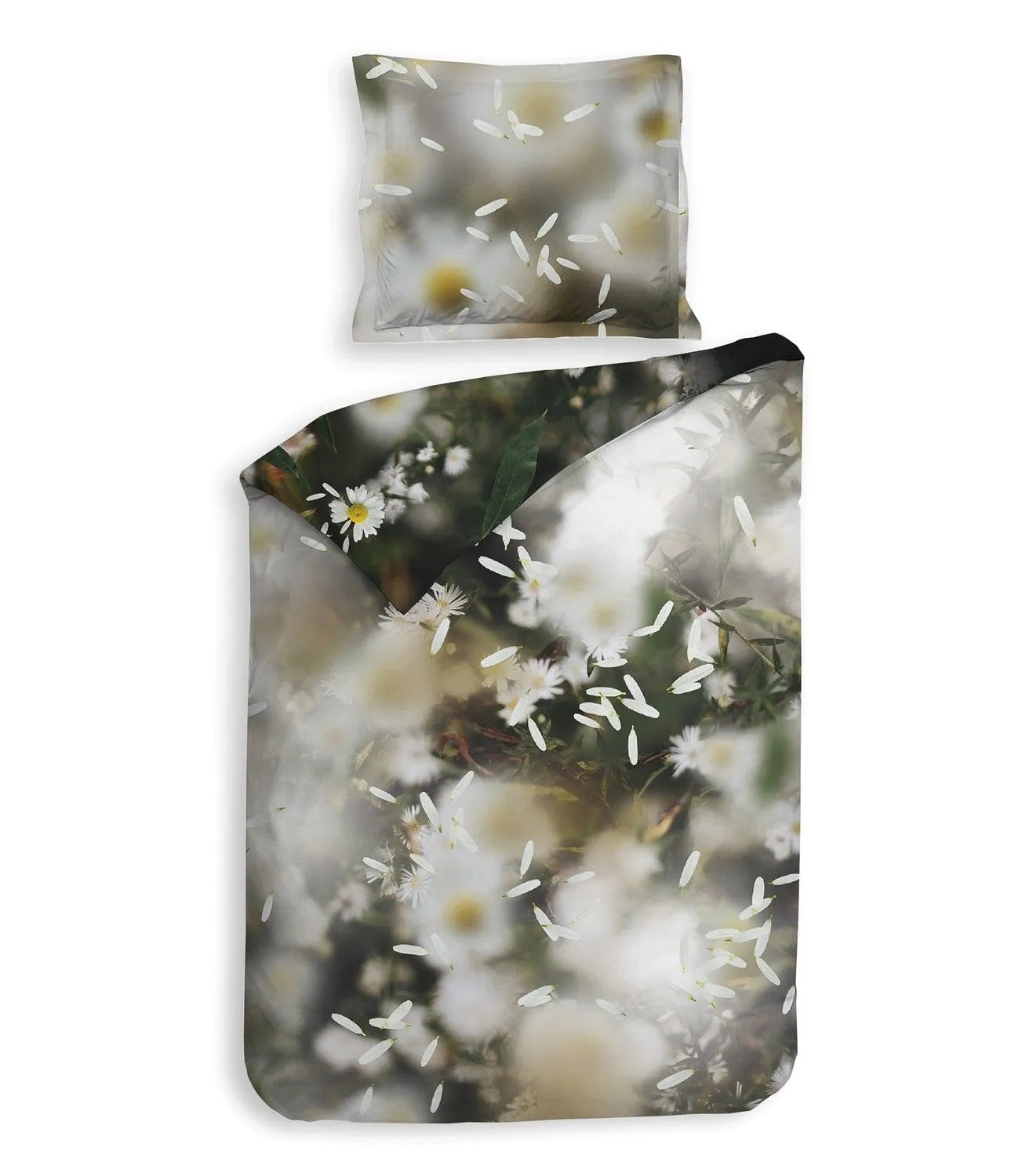 Housse de couette en satin de coton Heckettlane Camilla fleurs blanches camomille; paix