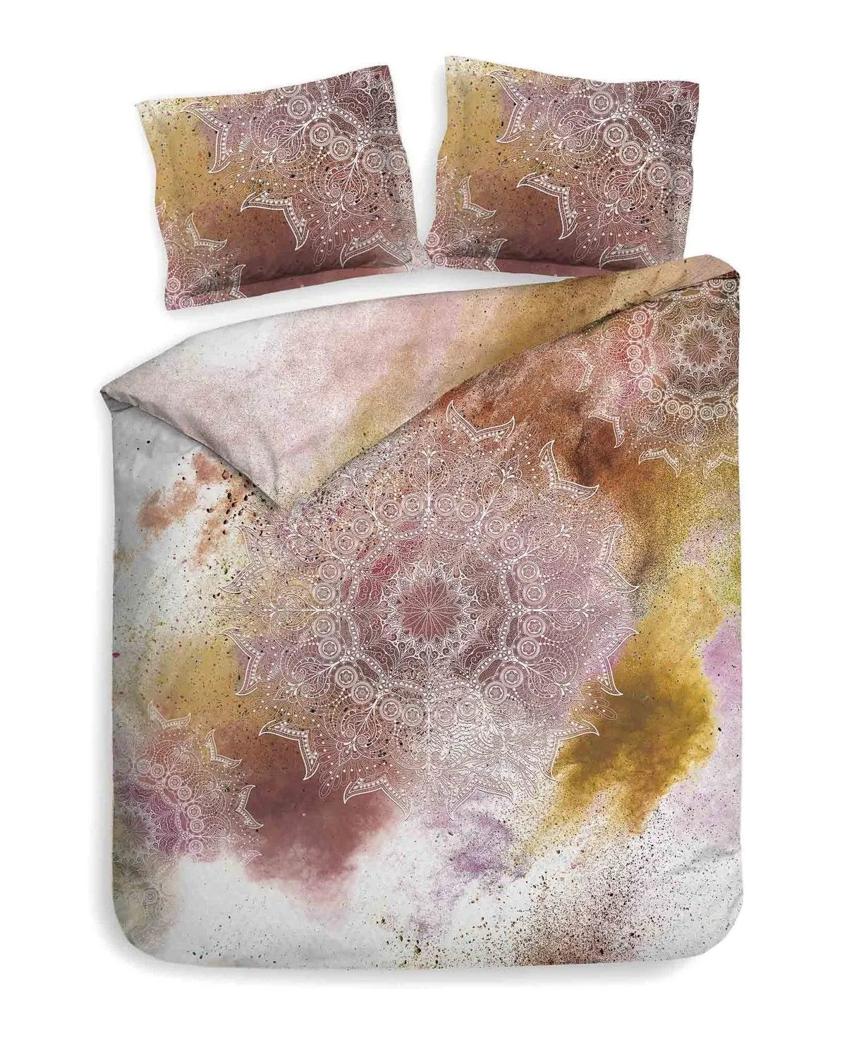 Heckett lane Housse de couette en satin de coton Anneli aquarelle mandala et bohème