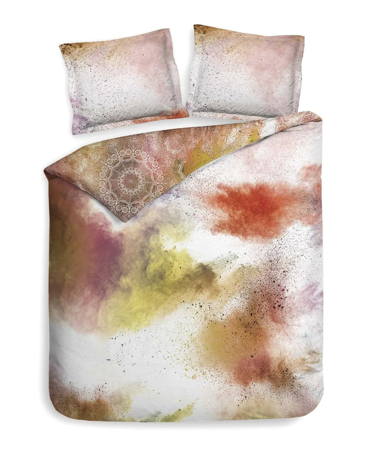 Heckett lane Housse de couette en satin de coton Anneli aquarelle mandala et bohème