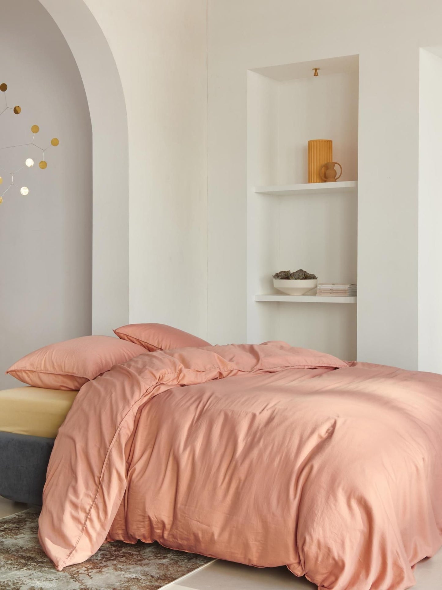 Essenza Minte kleur Bright Terra dekbedovertrek katoensatijn 300TC