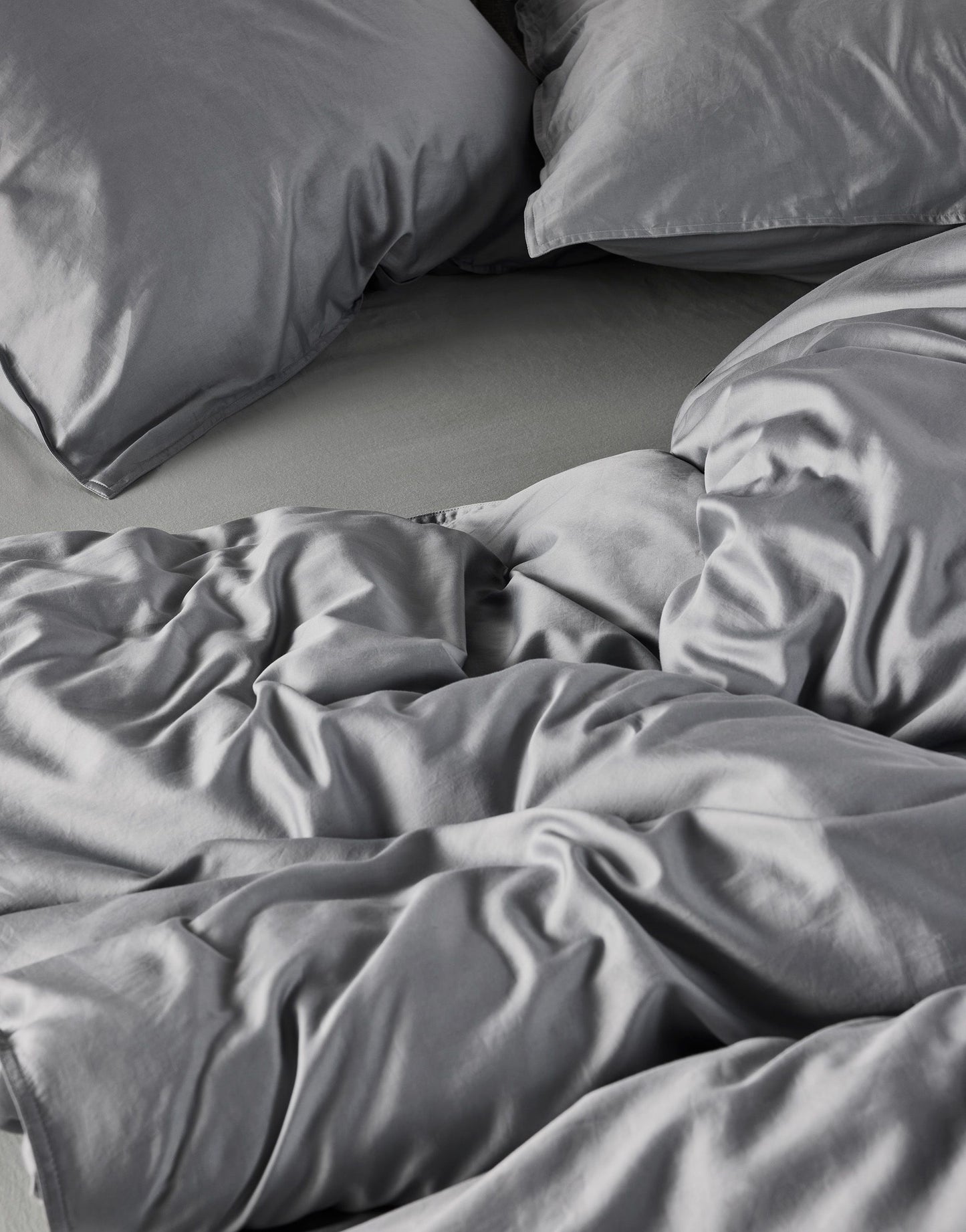 Essenza Minte kleur Grey dekbedovertrek katoensatijn 300TC