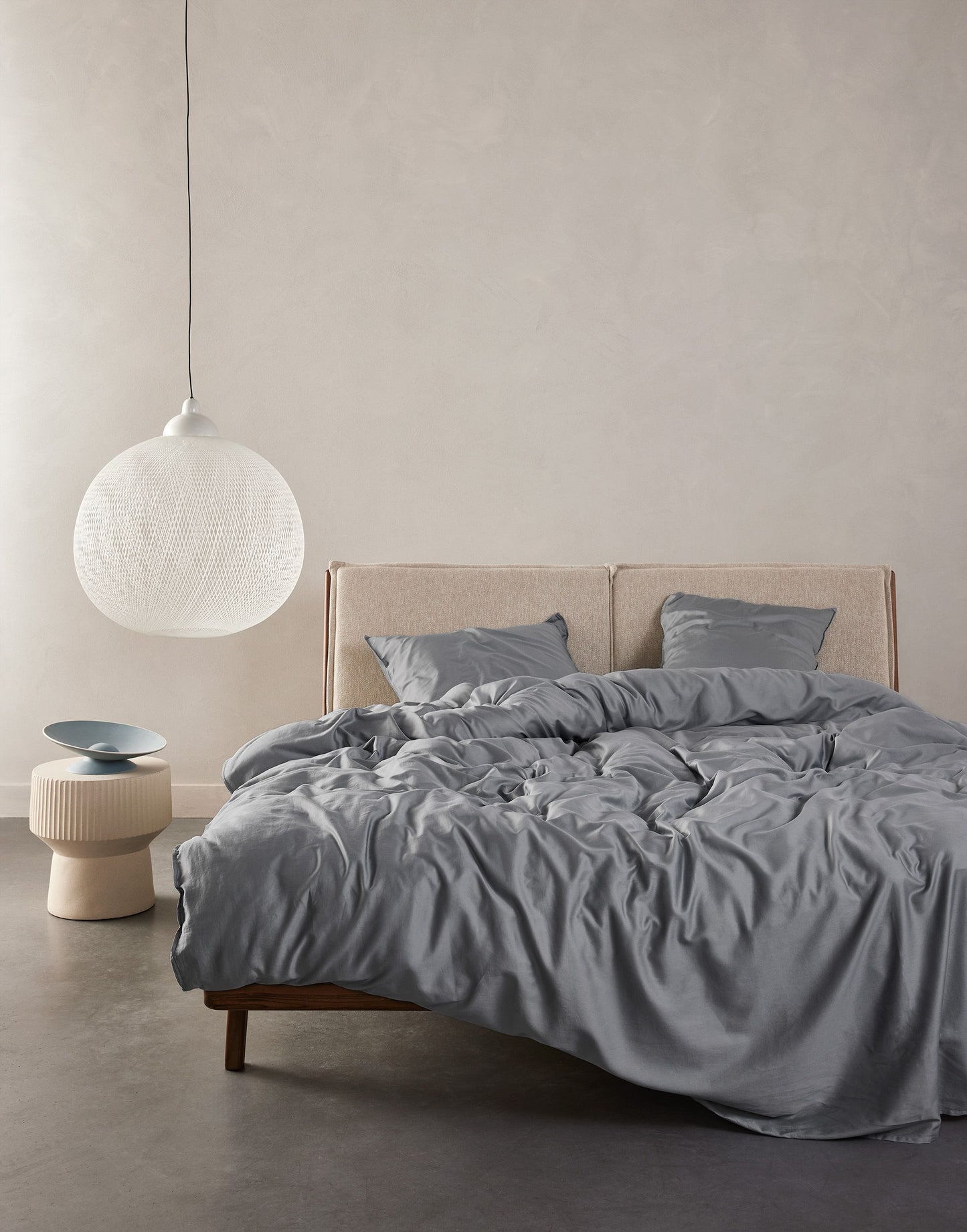 Essenza Minte kleur Grey dekbedovertrek katoensatijn 300TC