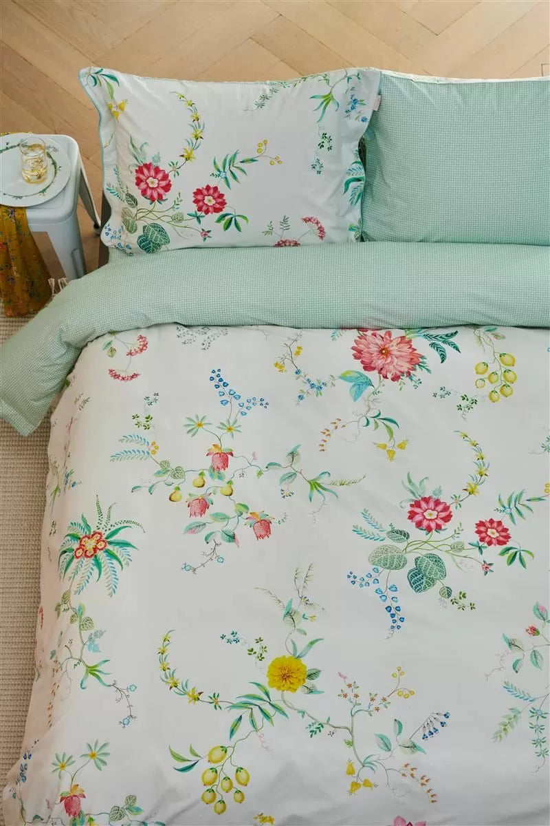 Pip Studio Fleur Grandeur dekbedovertrek perkal katoen veldbloemen, zomerfruit
