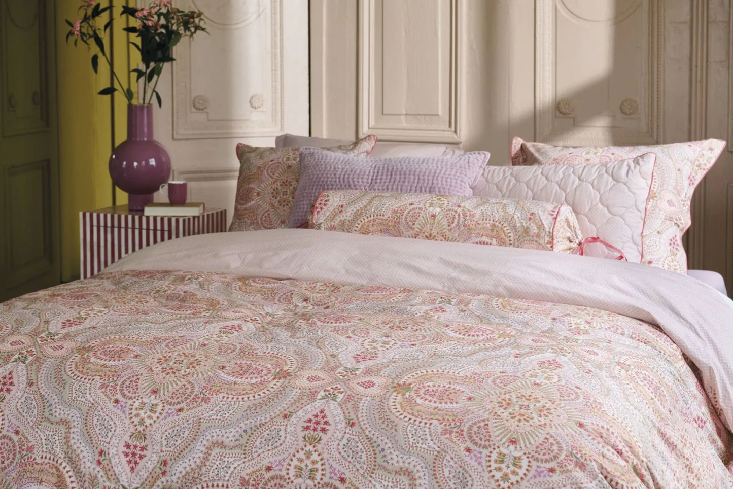 Pip Studio Moon Flower 200TC perkal katoen Licht roze dekbedovertrek