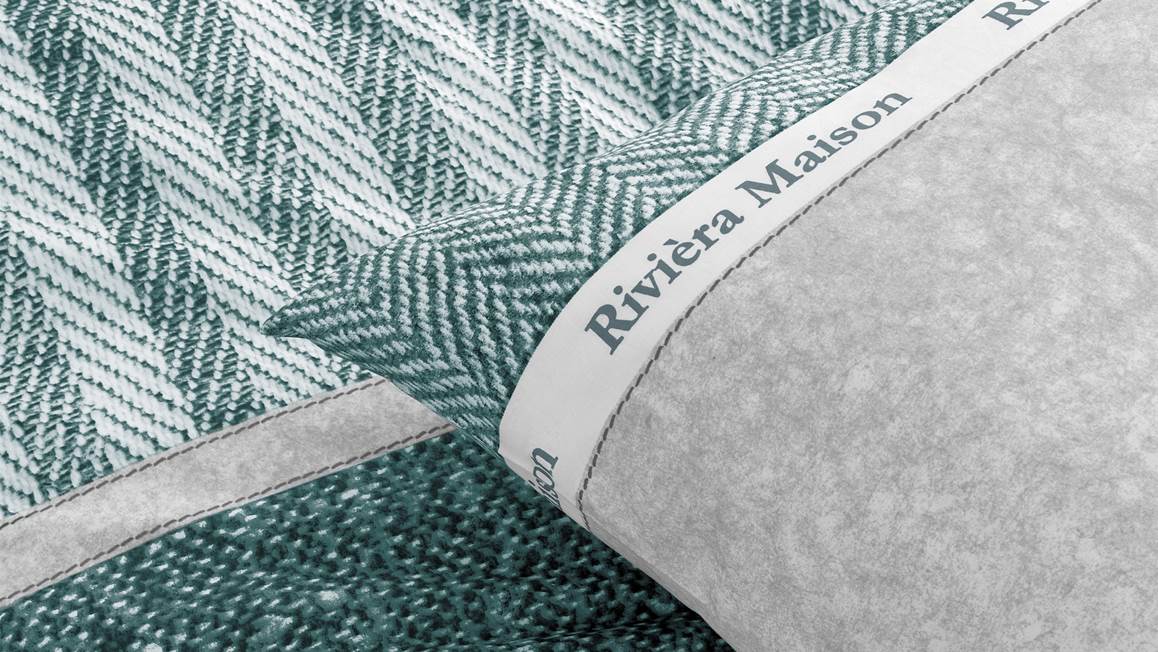 Riviera Maison flanel Happy Winter Green dekbedovertrek