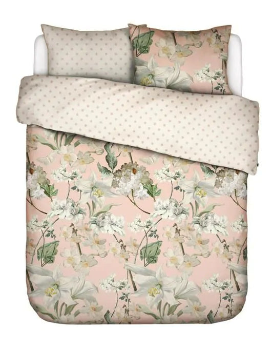 Housse de couette en satin de coton Essenza Rosalee Blush 215 fils