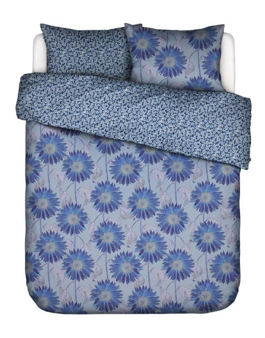 Essenza Yule Chambray blue dekbedovertrek katoensatijn 215TC