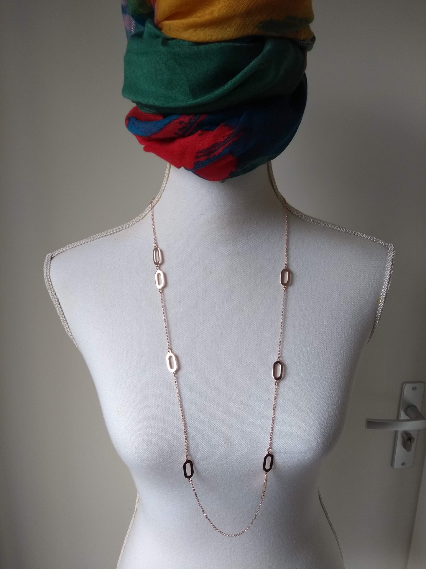 Mylene Promessa ketting en armband set in rosegoud verguld met 18 karaat goud