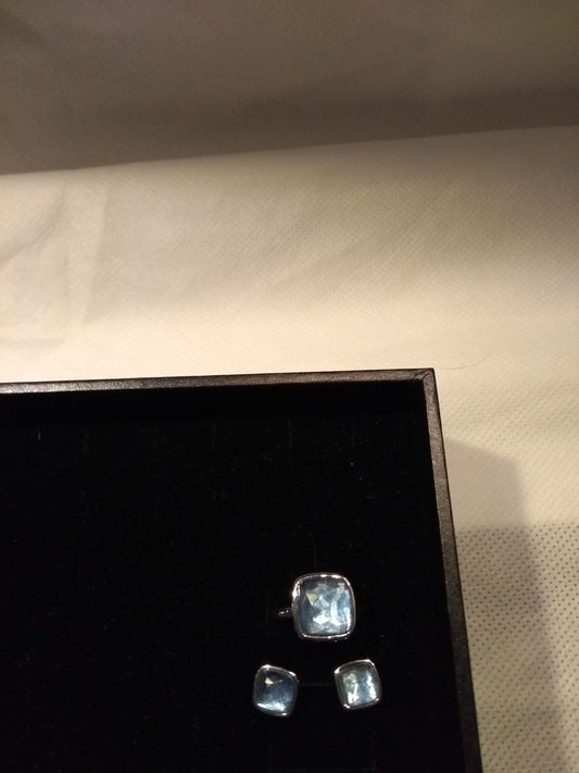 Mylene colorati sieraden zilver in blauw glas