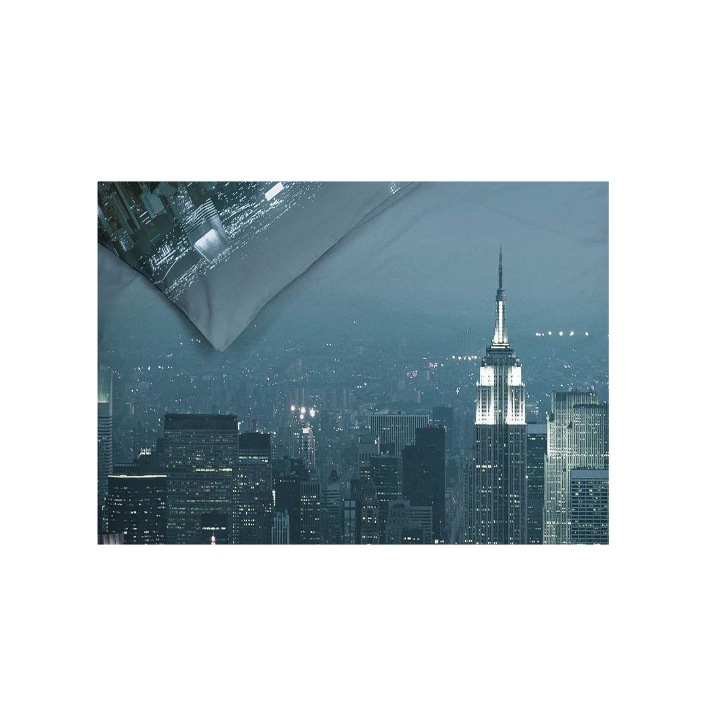 Housse de couette en satin de coton Heckett Lane Brasco, gratte-ciel de New York