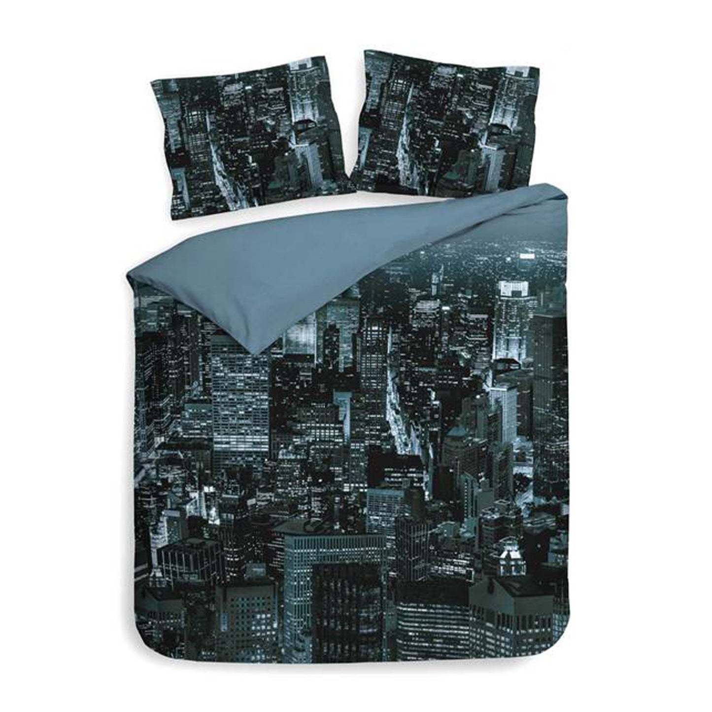Housse de couette en satin de coton Heckett Lane Brasco, gratte-ciel de New York