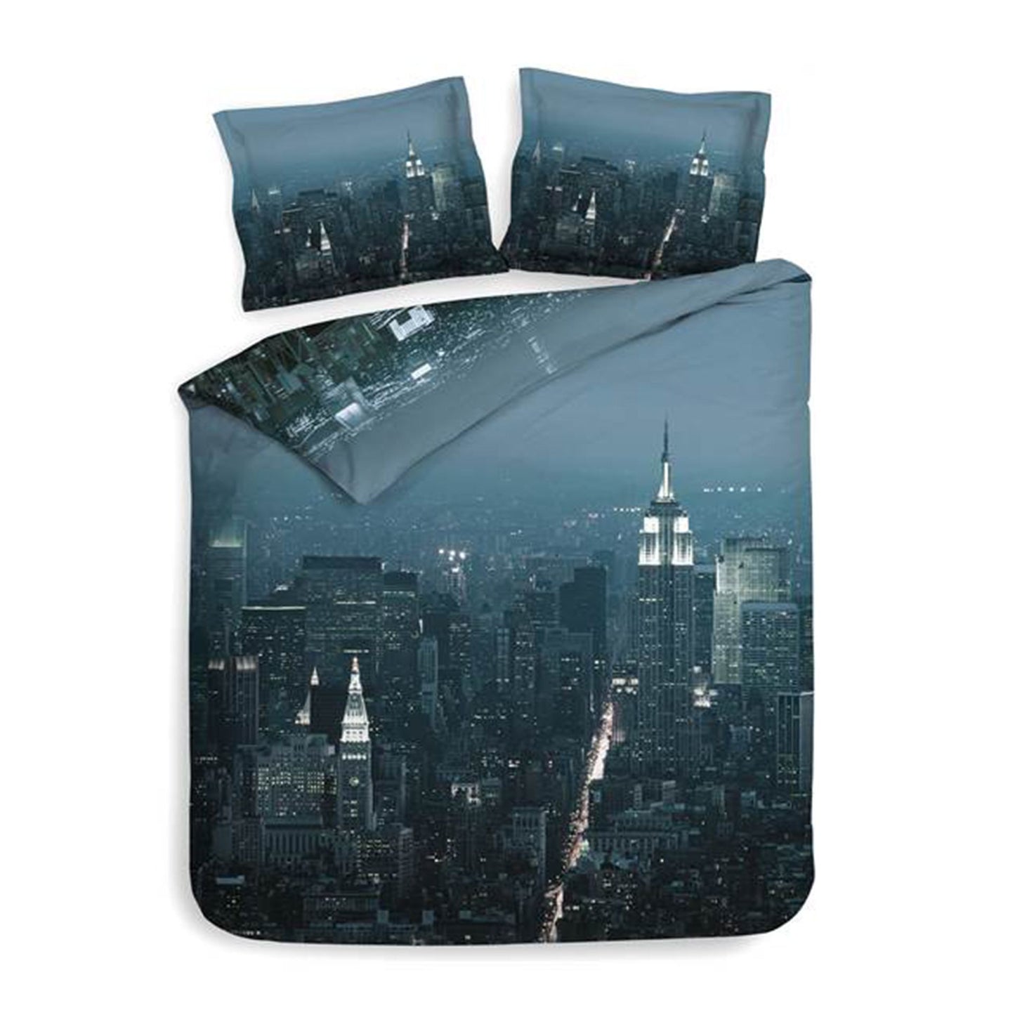 Housse de couette en satin de coton Heckett Lane Brasco, gratte-ciel de New York