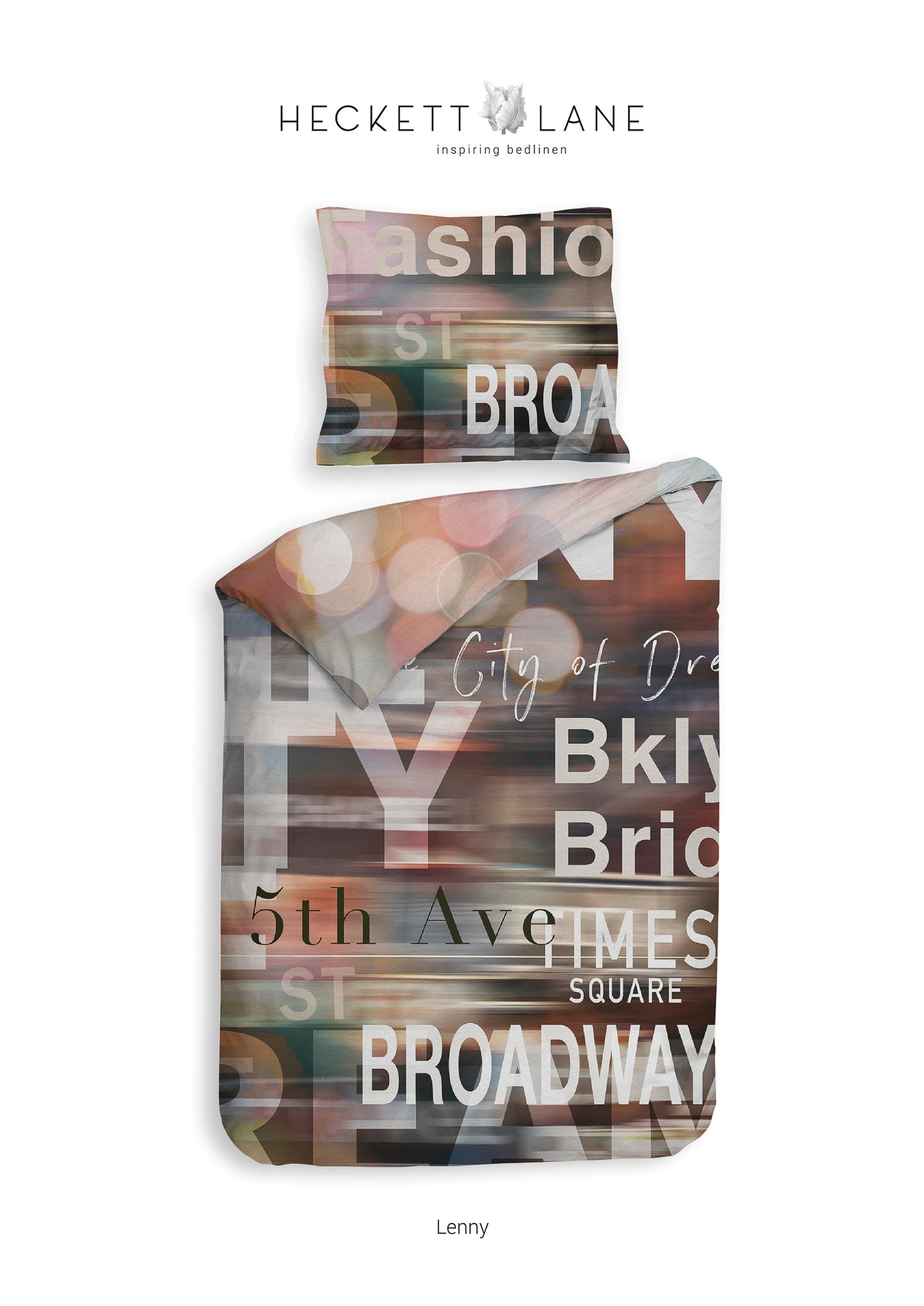 Heckett Lane Lenny housse de couette New York, Broadway, Times Square, 5th Avenue paroles