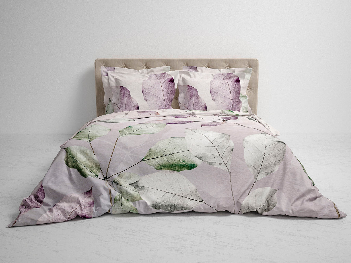 Housse de couette en sergé Heckett Lane Eray feuilles lilas