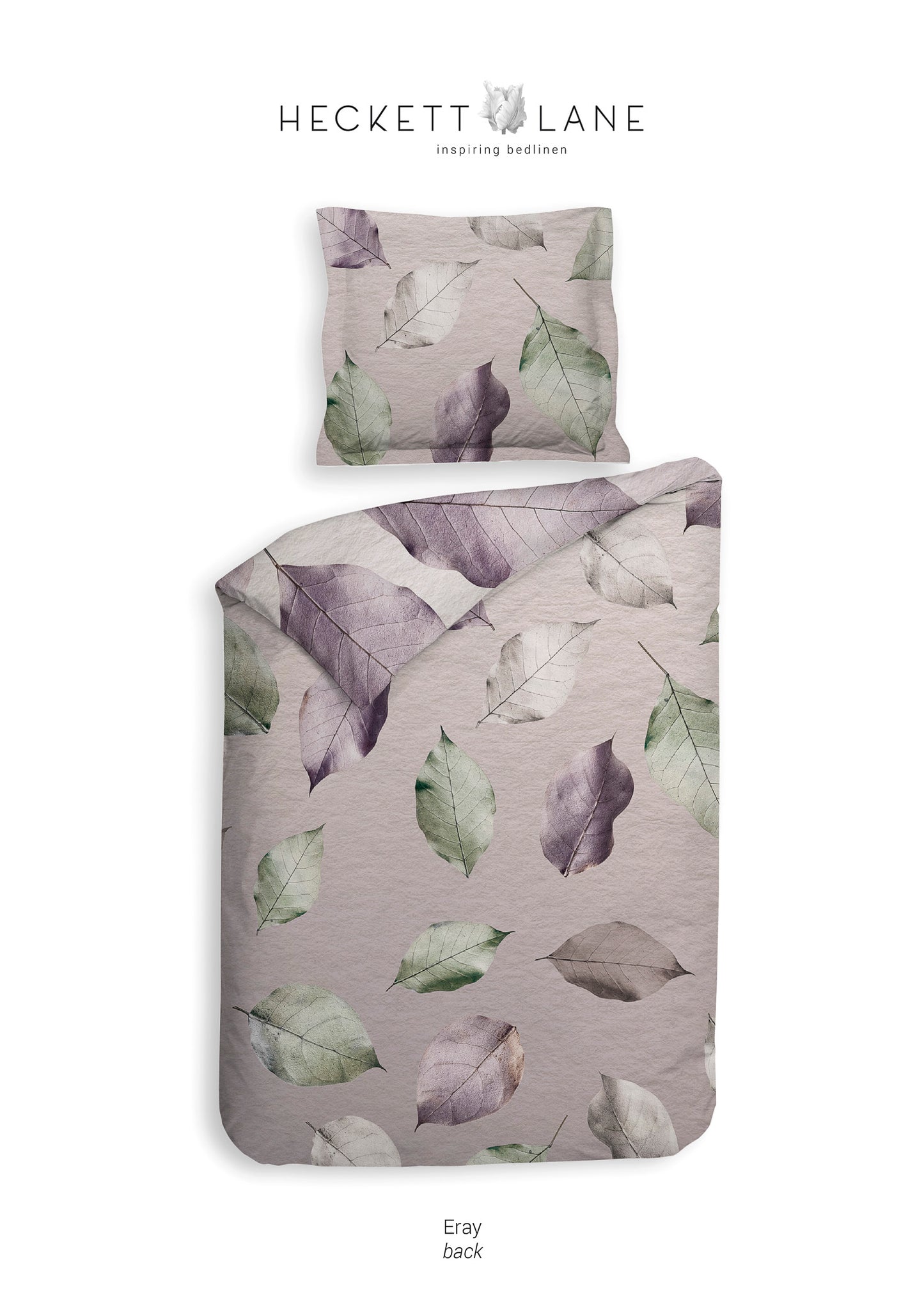 Housse de couette en sergé Heckett Lane Eray feuilles lilas