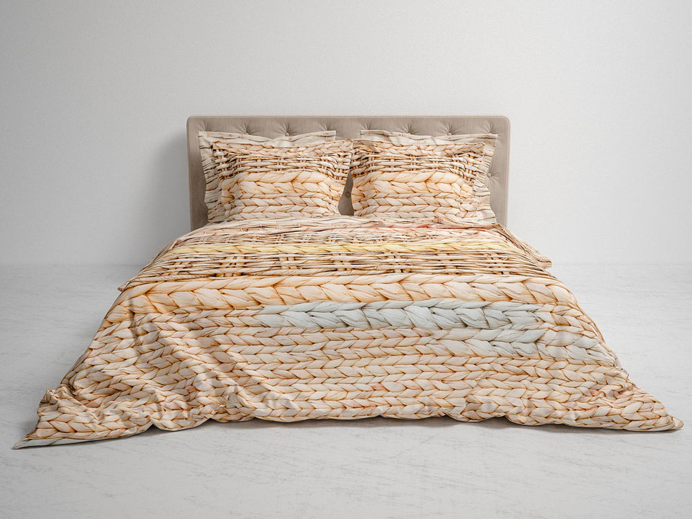 Housse de couette en satin de coton Heckett Lane Foster, jonc de mer, roseau