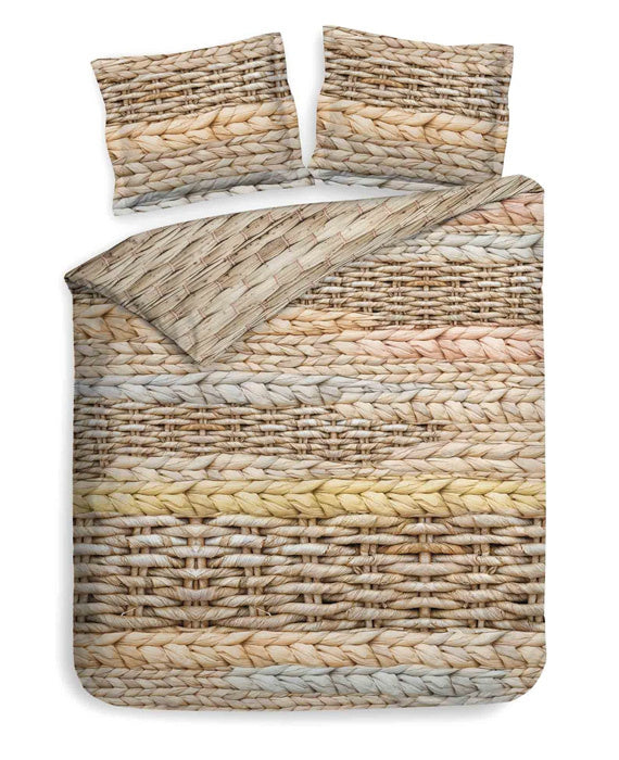 Housse de couette en satin de coton Heckett Lane Foster, jonc de mer, roseau