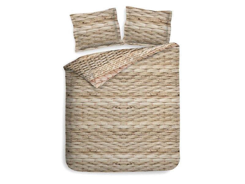 Housse de couette en satin de coton Heckett Lane Foster, jonc de mer, roseau