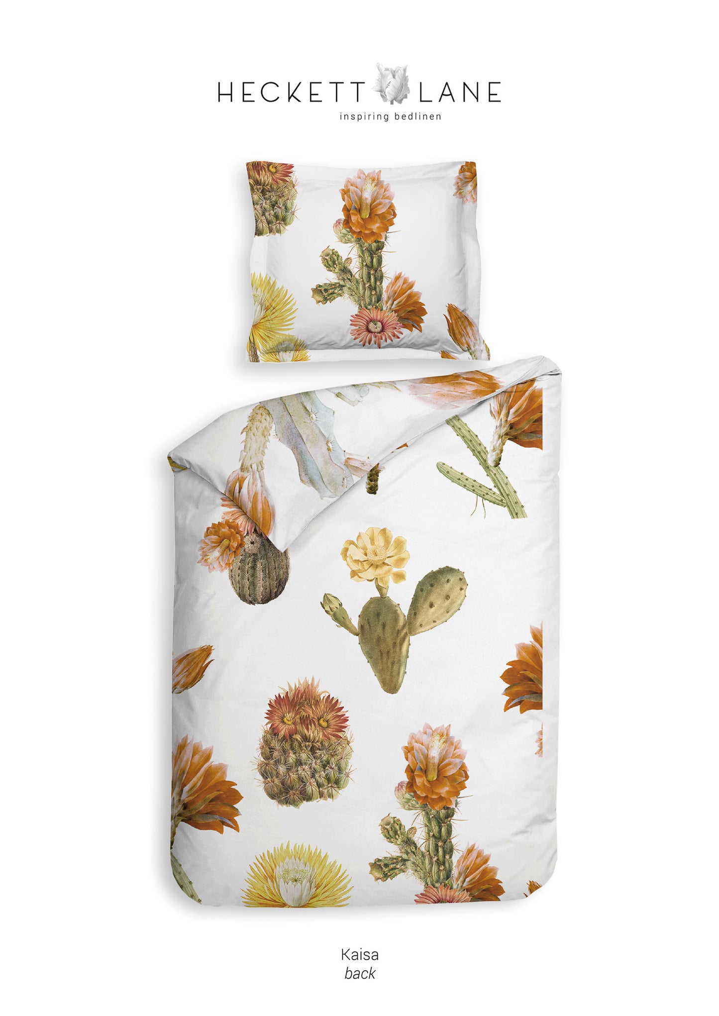 Heckett Lane Kaisa dekbedovertrek katoensatijn cactus 230TC