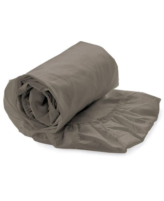 Heckett Lane hoeslaken Elementi uni katoen satijn; Taupe Grey