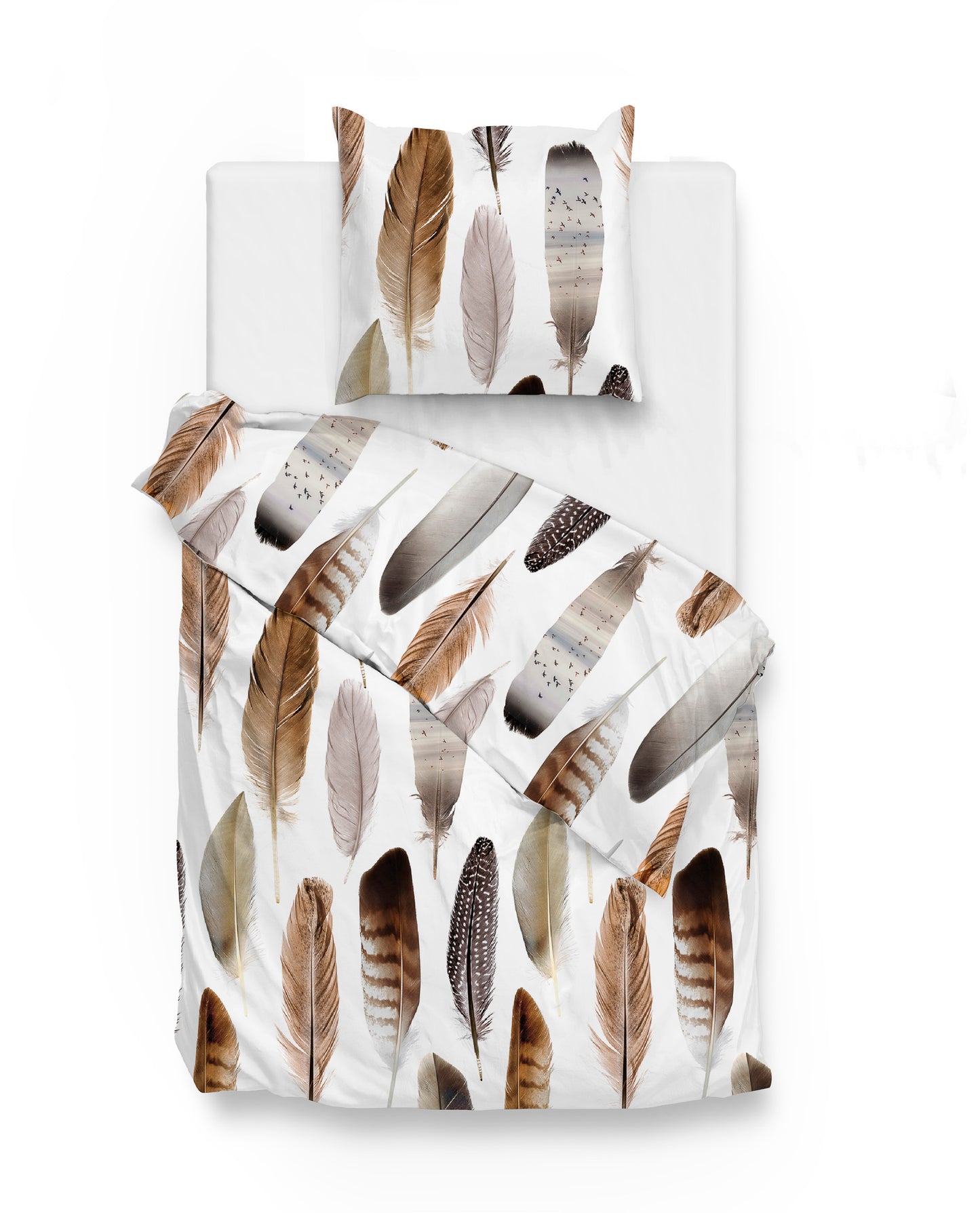 Zo!Home by Heckettlane Avelie katoensatijn 190TC dekbedovertrek veren, feathers