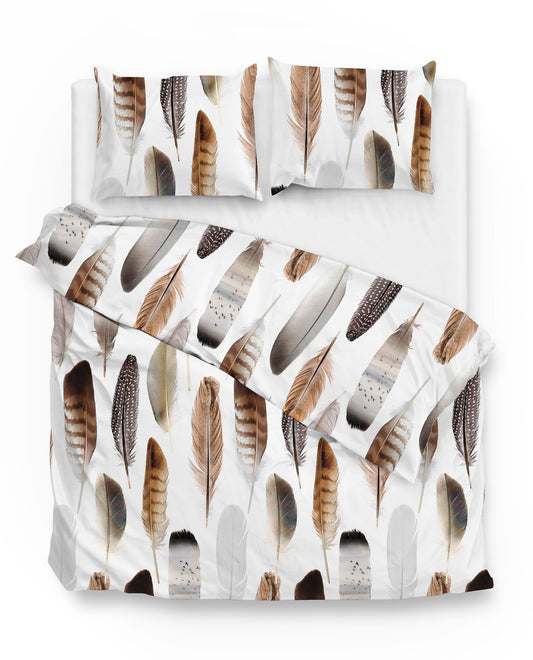 Zo!Home by Heckettlane Avelie katoensatijn 190TC dekbedovertrek veren, feathers