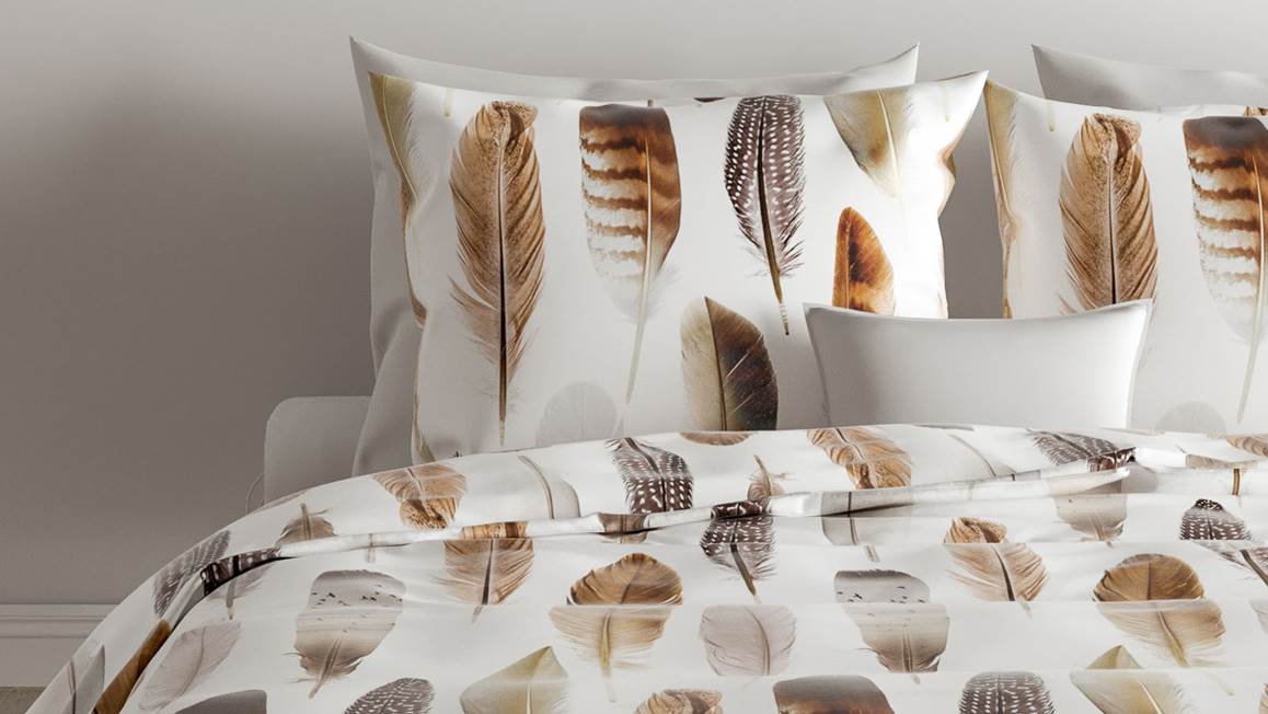 Zo!Home by Heckettlane Avelie katoensatijn 190TC dekbedovertrek veren, feathers