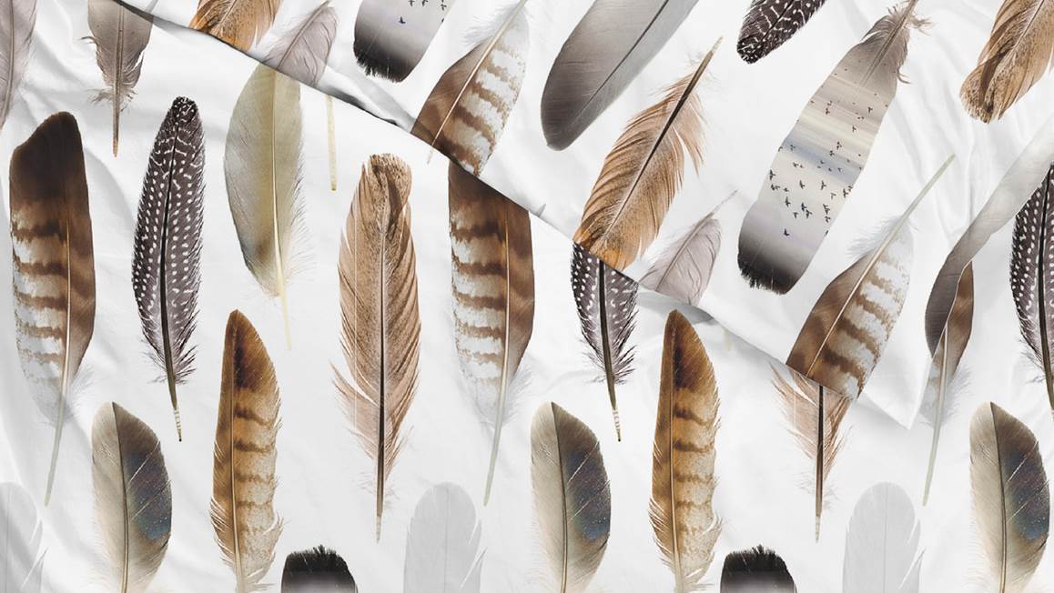 Zo!Home by Heckettlane Avelie katoensatijn 190TC dekbedovertrek veren, feathers