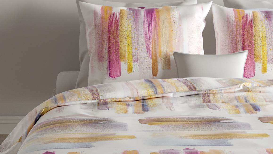 Zo!Home by Heckett Lane Paton katoensatijnen dekbedovertrek verfstroken, paint strokes, coups de peinture