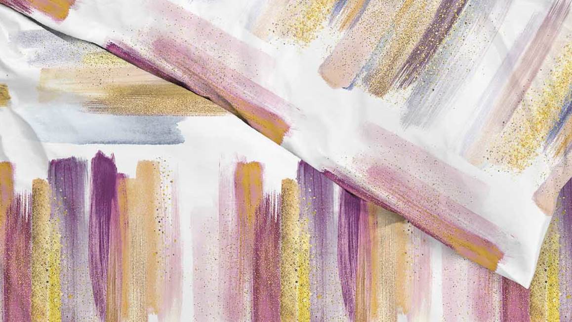 Zo!Home by Heckett Lane Paton katoensatijnen dekbedovertrek verfstroken, paint strokes, coups de peinture