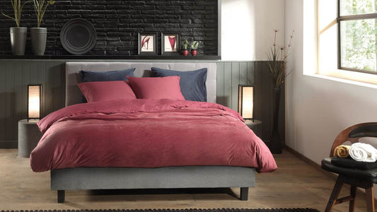 Zo!Home by Heckettlane Velluto dekbedovertrek wijnrood velvet zachte teddy