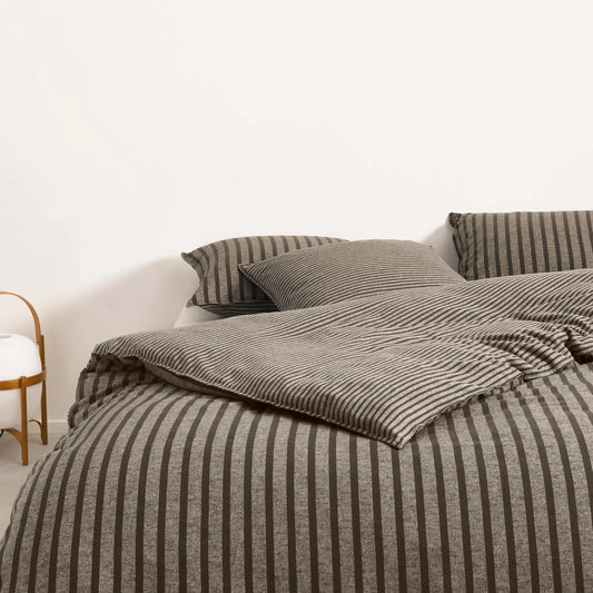 Marc O'Polo Nousu oatmeal flanel dekbedovertrek garengeverfd