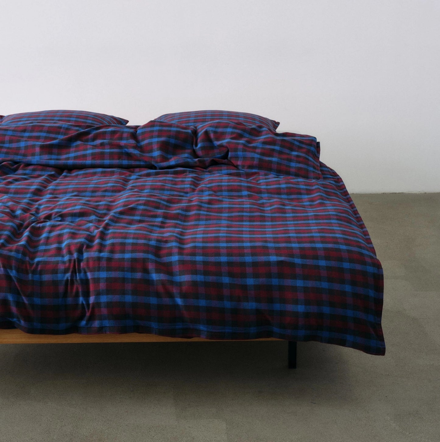 Marc O'Polo Rune Dark Navy flanel dekbedovertrek ruit garen geverfd