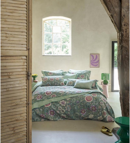 Pip Studio Viva Las Flores green pastel perkal 200TC dekbedovertrek