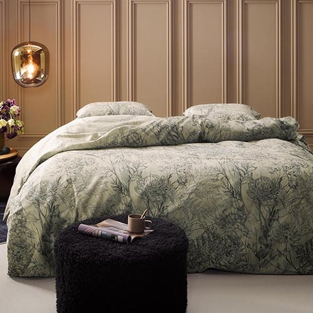 Essenza Elena Soft Green dekbedovertrek 200TC katoensatijn