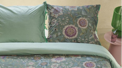 Pip Studio Viva Las Flores green pastel perkal 200TC dekbedovertrek