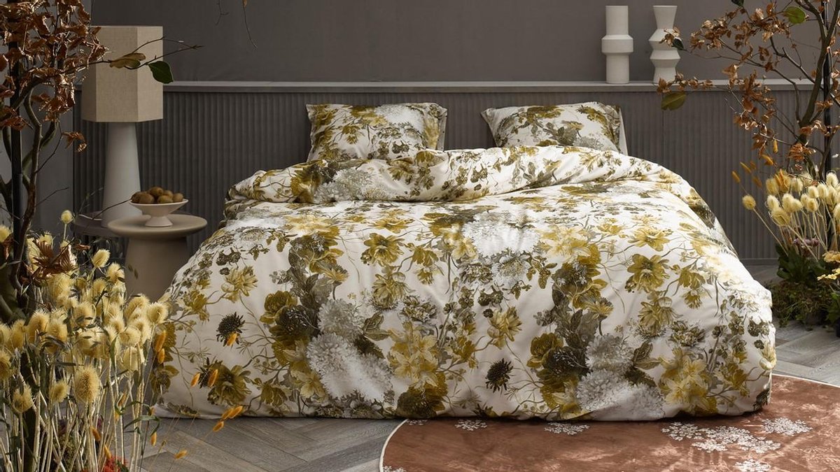 Essenza Maily Olive dekbedovertrek katoensatijn 215TC