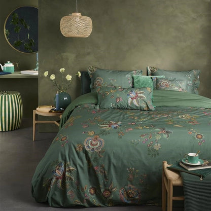 Pip Studio Cece Fiore Green (turquoise)  percal 200TC dekbedovertrek
