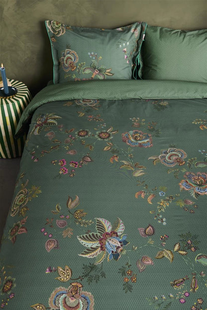 Pip Studio Cece Fiore Green (turquoise)  percal 200TC dekbedovertrek