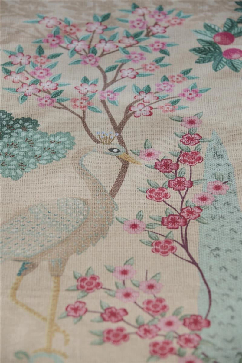 Pip Studio Pavoni offwhite dekbedovertrek gespiegeld patroon pauwen, herten, bomen