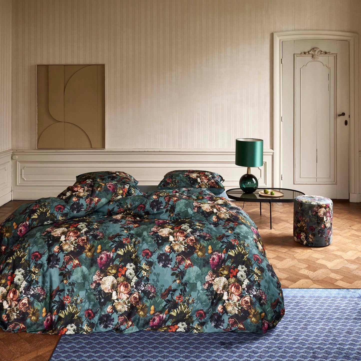 Essenza Karli Reef Green tulip dekbedovertrek 215TC katoensatijn