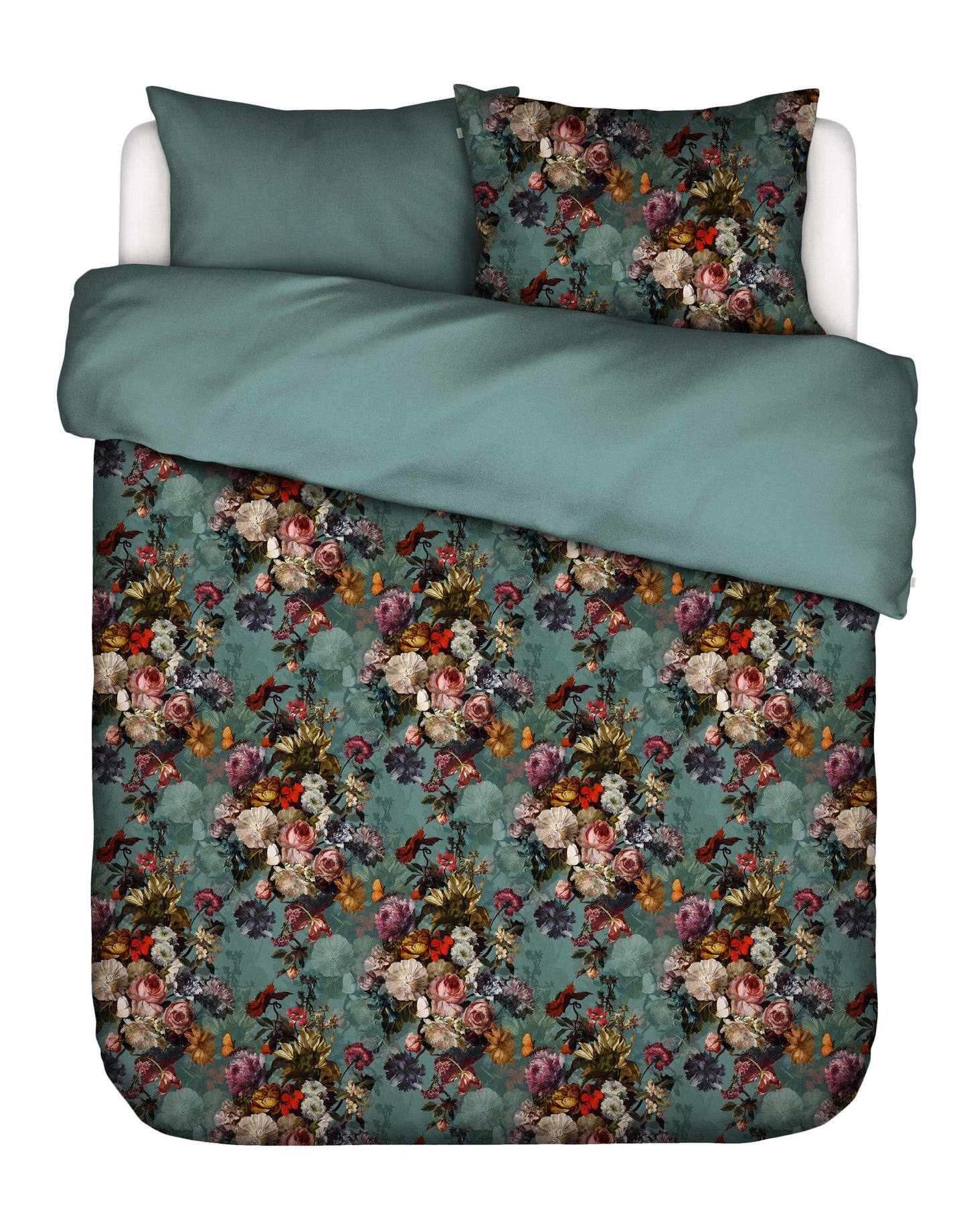 Essenza Karli Reef Green tulip dekbedovertrek 215TC katoensatijn