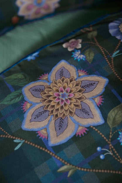 Pip Studio Flores Felices Dark Blue katoen twill (flanel) dekbedovertrek