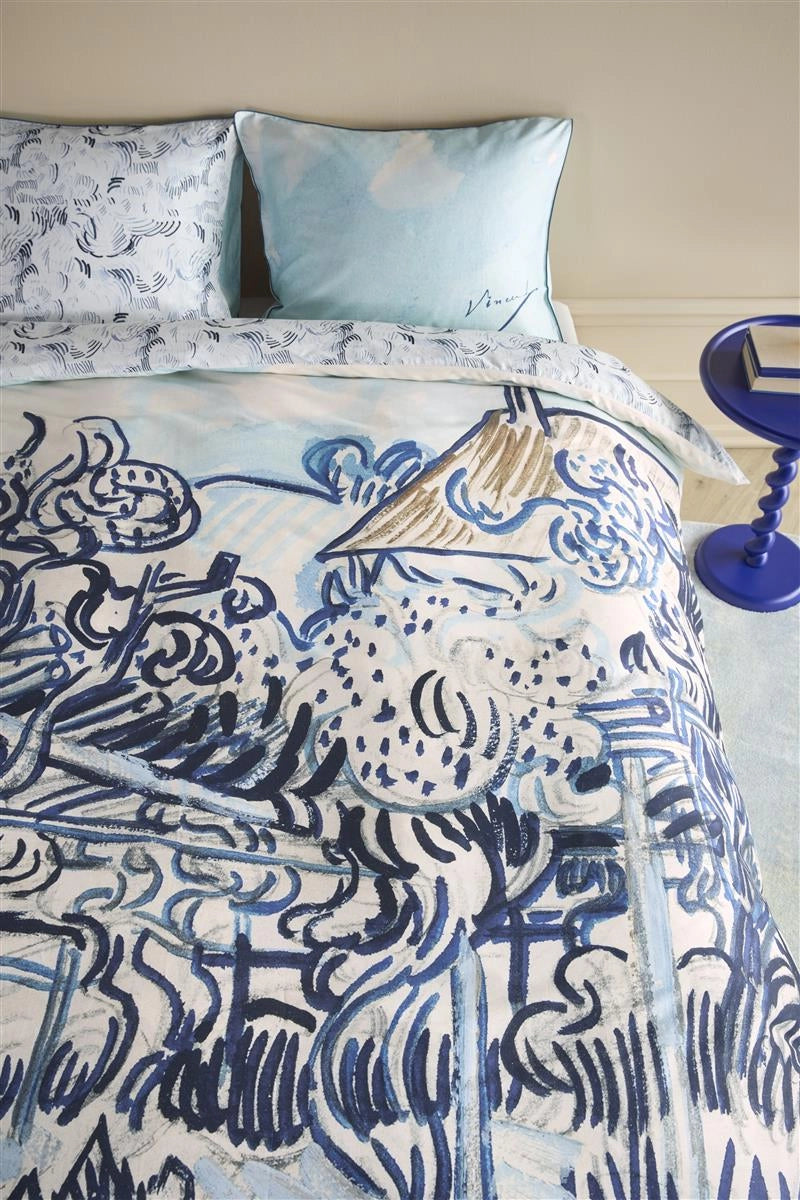 Beddinghouse Vincent van Gogh Vieux Vignoble Blue dekbedovertrek katoensatijn 220TC