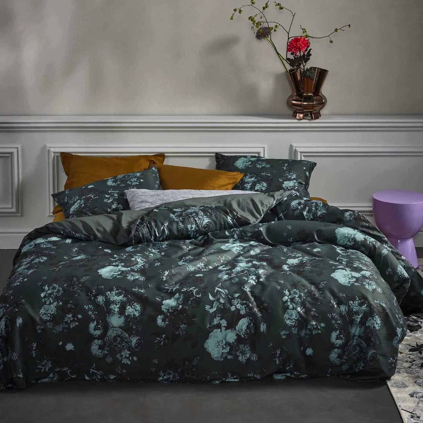 Essenza Florice Balsam Green twill 220TC dekbedovertrek lyocell (Tencel) en katoensatijn