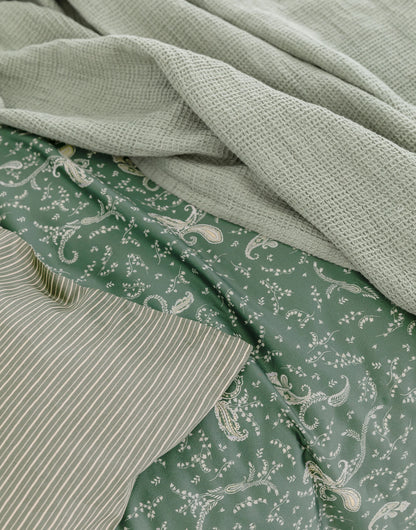 Marc O'Polo Salen deep green dekbedovertrek katoensatijn 220TC