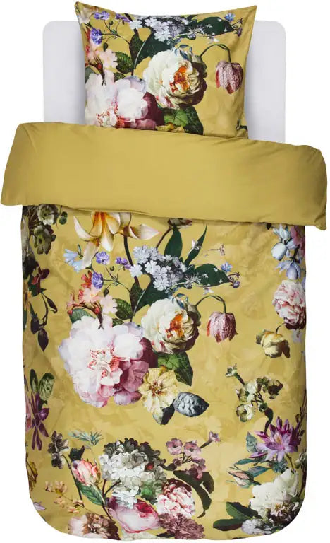 Essenza Fleur Golden Yellow dekbedovertrek katoensatijn 210TC