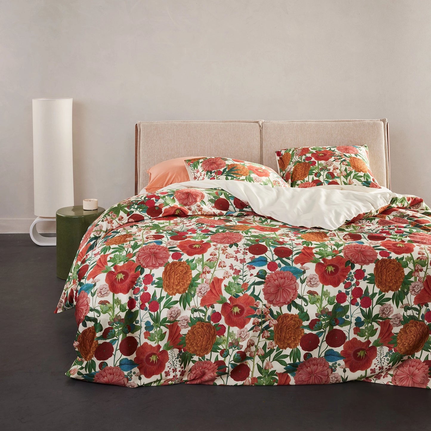 Essenza Florentien Lobster Pink 220TC katoensatijn dekbedovertrek