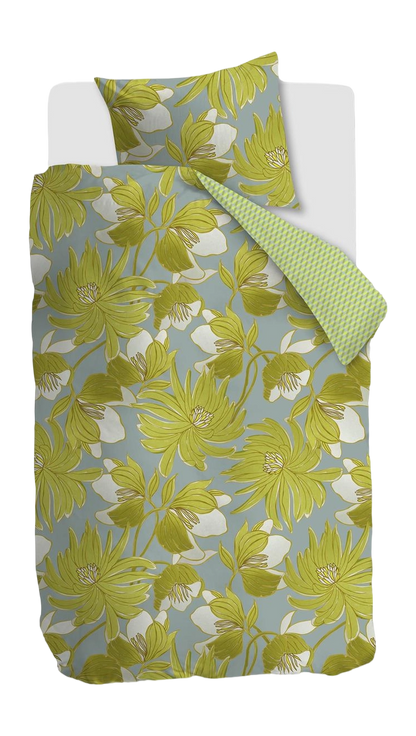 Oilily Melodi Green katoensatijn 200TC dekbedovertrek retro