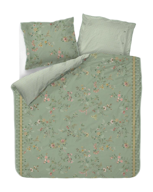Pip Studio Kili flower Green perkal 200TC dekbedovertrek